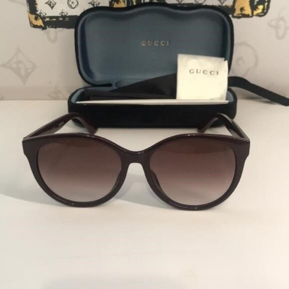 New Authentic Gucci GG0636SK 003 Brown Gradient Cat-Eye Sunglasses - Picture 5 of 10